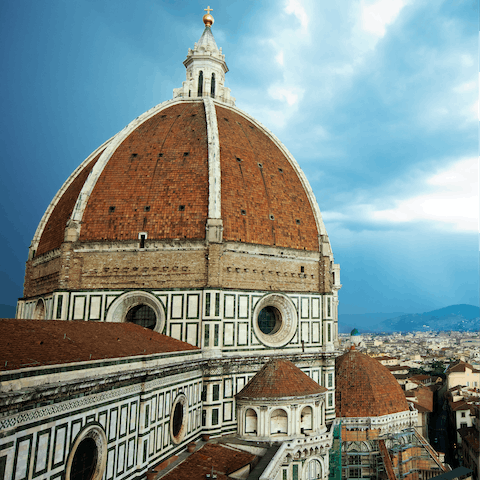 Visit the famous Cathedral of Santa Maria del Fiore, a ten-minute walk away