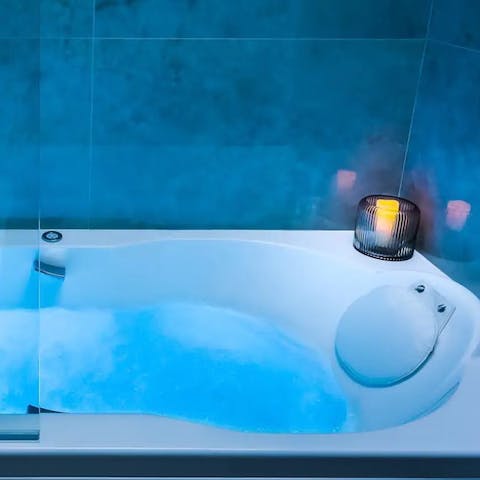 Soak in the jacuzzi bath after a long day of exploring the sights of Paris 