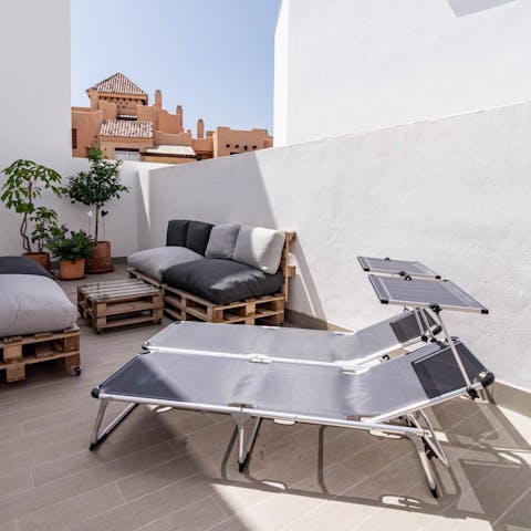 Sunbathe in privacy from the secluded terrace
