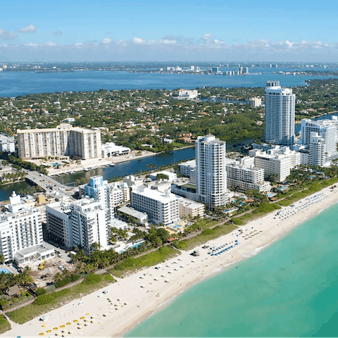 Stay in vibrant Miami Beach, only a twenty-minute stroll from South Beach