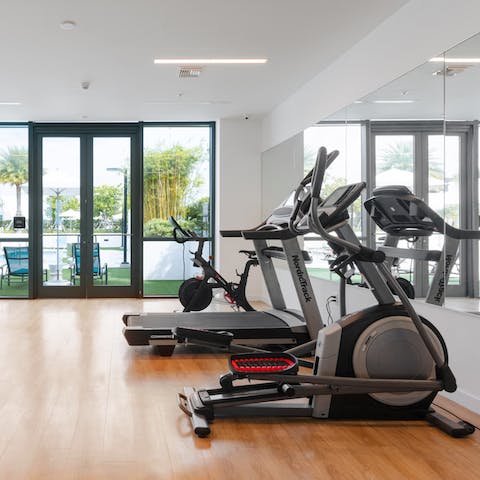 Work up a sweat in the building's shared gym