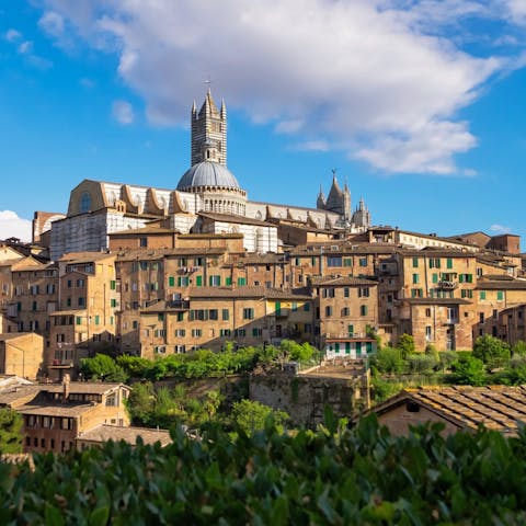 The villa is located in a quiet, picturesque village in Tuscany, and offers stunning views of the surrounding countryside.