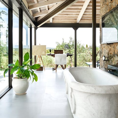 The villa is stunningly decorated and features all the amenities guests need for a comfortable stay.