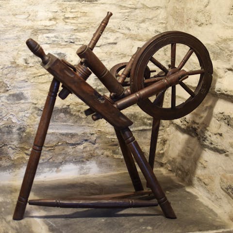 Spot the antique spinning wheel in one of the bedrooms