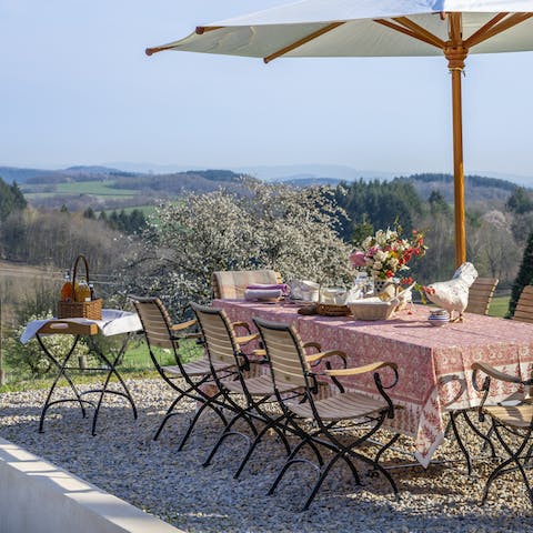Enjoy al fresco meals with a view