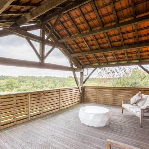 Get an elevated view of the surrounding countryside from the roof terrace