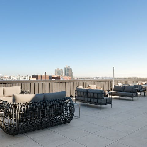 Take in skyline views over Philadelphia from the communal roof terrace
