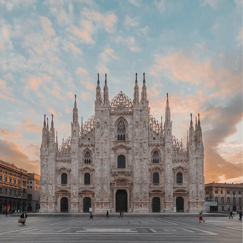 Drive into Milan and see the city's famous Duomo