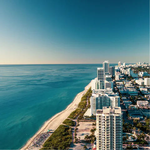 Stay just a thirty-minute drive away from Downtown Miami