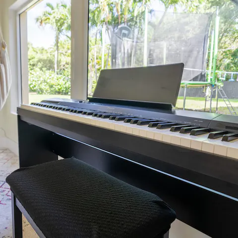 Practise your musical skills on the piano 