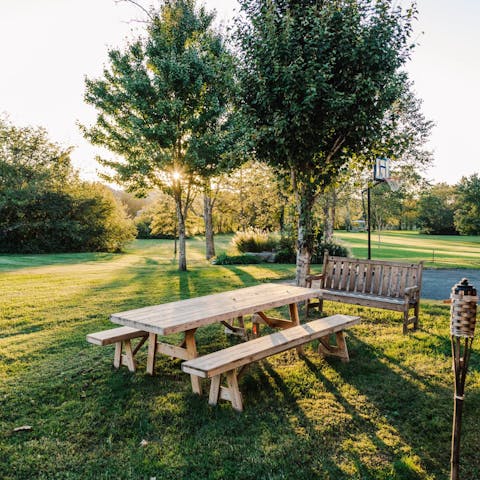 Sit out in the peaceful garden with a book and a cup of coffee