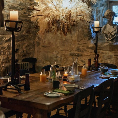 Hire a private chef to rustle up a medieval feast served at the majestic dining area 