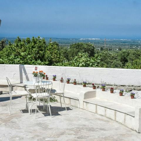 Drink your morning coffee or afternoon aperitif with views of the Adriatic coast