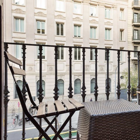 Tuck into a fresh pastry and coffee on the private balcony