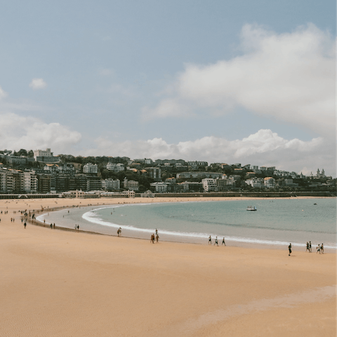 Head down to the nearby beach – less than a five-minute walk away