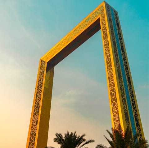 Visit the iconic Dubai Frame and catch the Instagram shot, it's a short drive away