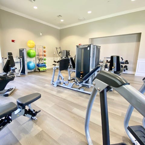 Keep on top of your workout routine in the resort's fitness suite