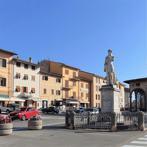 Explore Monsummano Terme, a five-minute drive away, and its museums and galleries