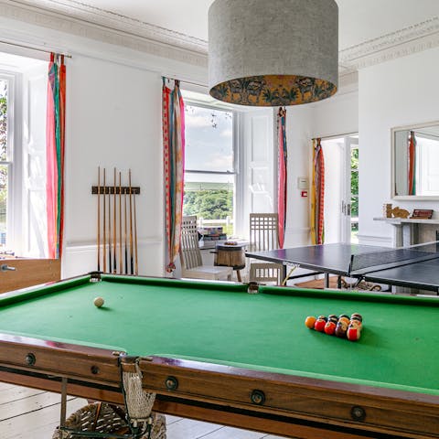Rack up a game of pool or ping pong in the dedicated games room