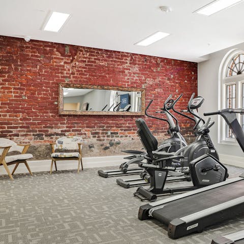 Keep up your fitness at the onsite gym
