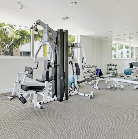 Work up a sweat in the onsite gym