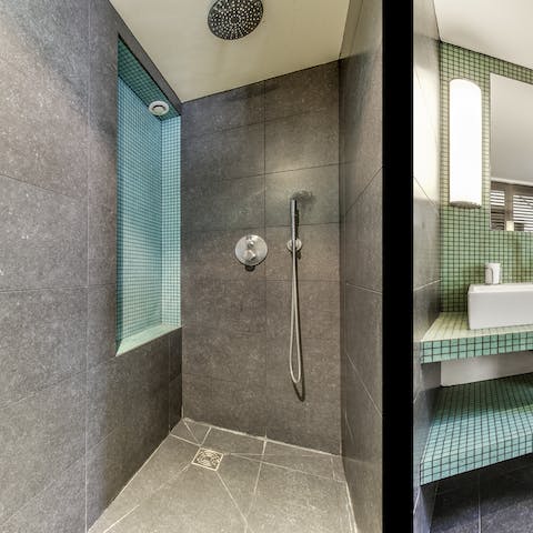 Pamper yourself in the luxurious wet room shower 