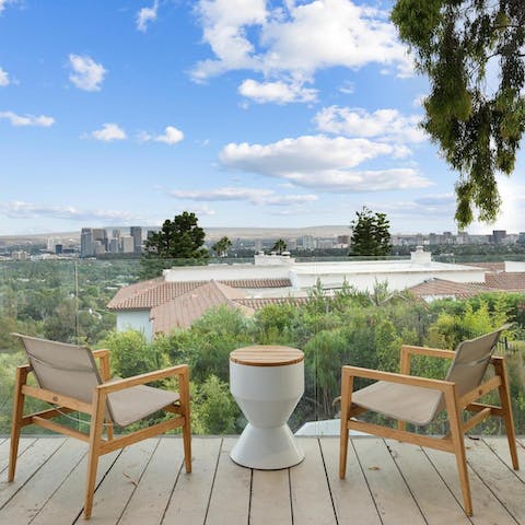 Start your day will spectacular views over the Hollywood hills