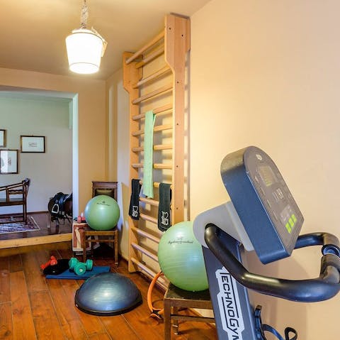 Keep up with your fitness in the in-house gym