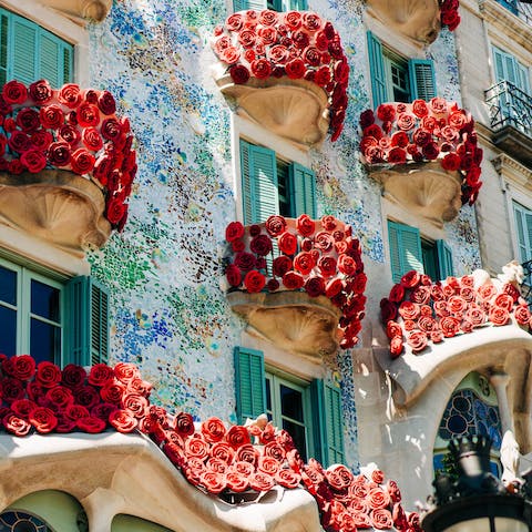 Visit Gaudi's stunning Casa Batlló, a good stroll away