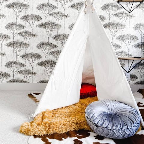 Keep the kids entertained in the tipi tent 