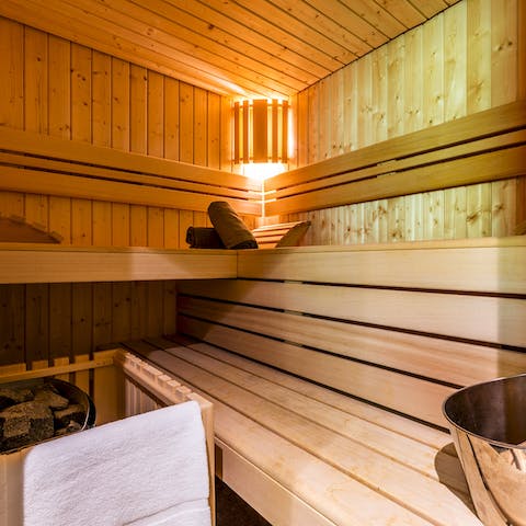Recover from the afternoon's skiing with a long session in the sauna