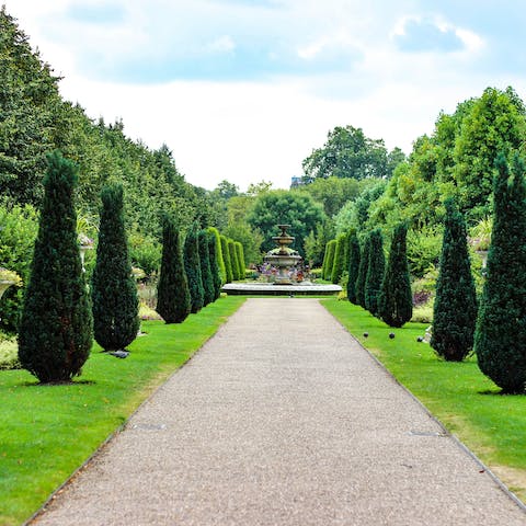 Stroll around the gardens of Regent's Park nearby