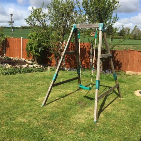 Head out to the host's garden and play on the swing set