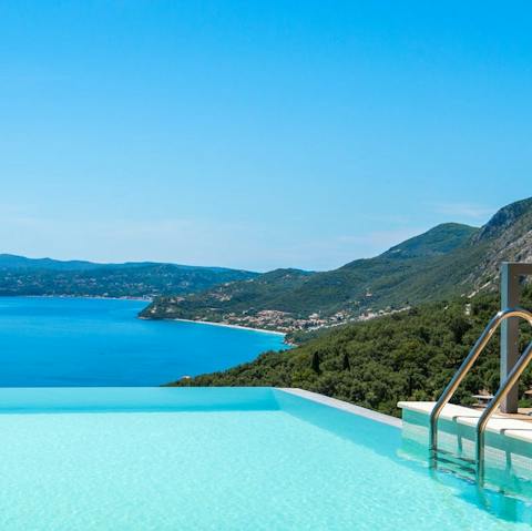 Feel on top of the world from the private infinity pool