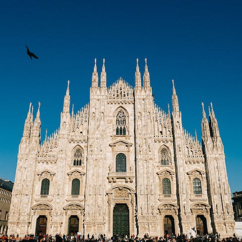 Visit Milan's extravagant Gothic cathedral – under ten minutes' walk from your apartment