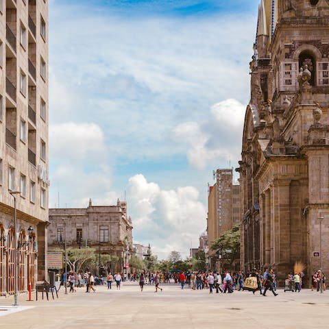 Grab a bus and head to Guadalajara's charming historic centre