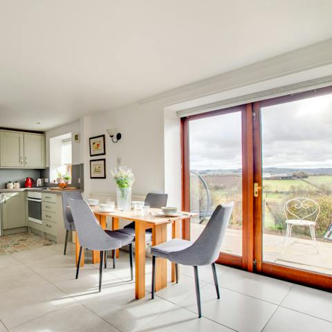 Share leisurely breakfasts together as the morning sun floods the breakfast room