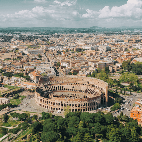 Hop on the metro and start your sightseeing at the Colosseum