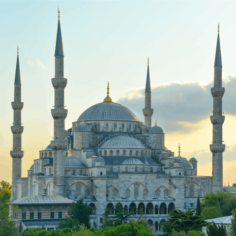 Visit the Ottoman-era Sultan Ahmed Mosque 