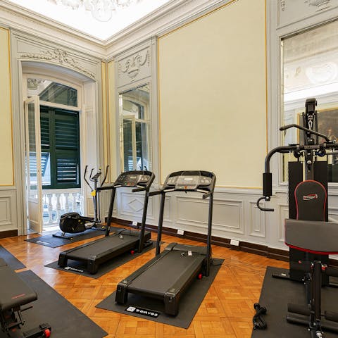 Have a good workout in the communal gym