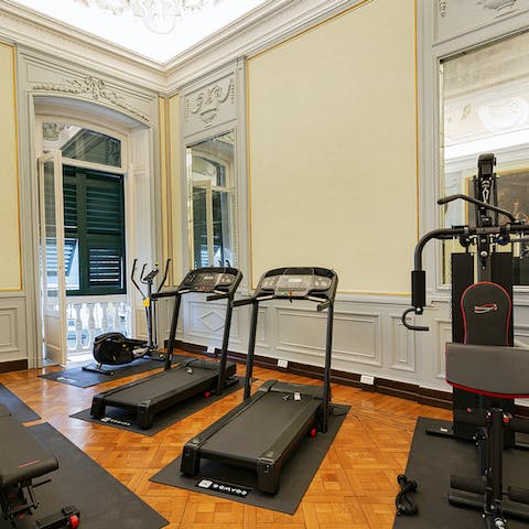 Have a good workout in the communal gym