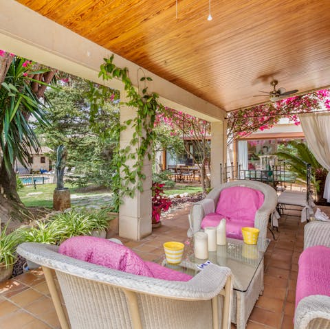Take refuge from the Mallorcan sunshine with some afternoon tea on the shaded veranda