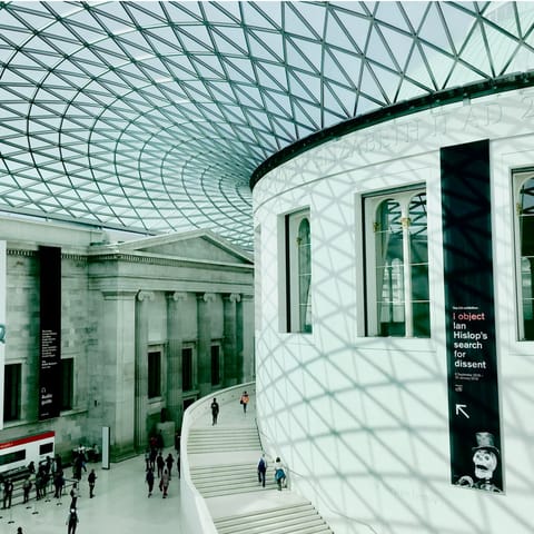 Discover two million years of human history and culture at the British Museum, a seven-minute walk away