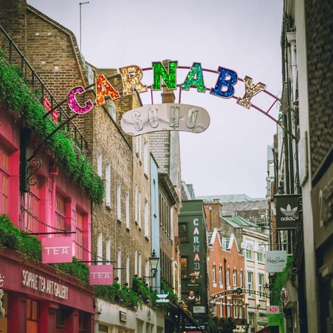 Shop along the famous Carnaby Street, a twenty-minute walk from your doorstep