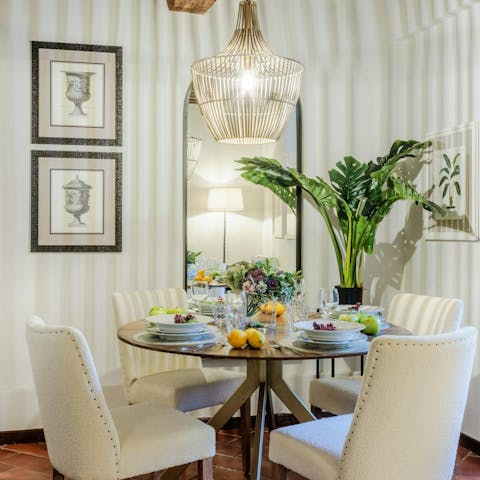 Enjoy some zuppa di farro at the dining table