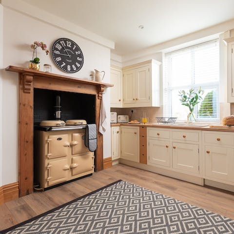 Embrace your inner chef in the traditional farmhouse kitchen
