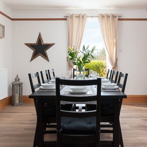 Gather in the bright dining room for home-cooked family meals