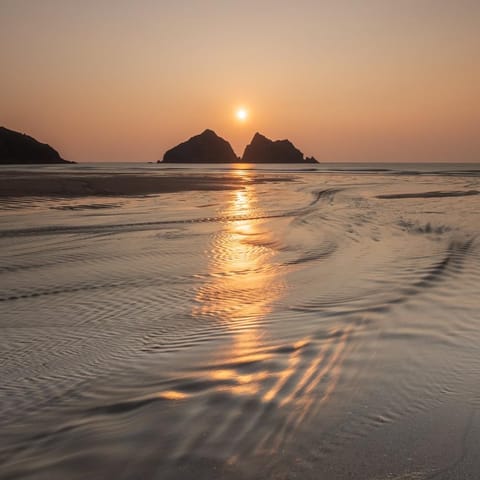 Walk just five minutes to Holywell Bay Beach