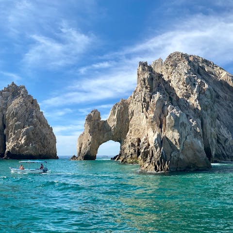 Discover idyllic ocean bays at Cabo San Lucas, just fifteen minutes away