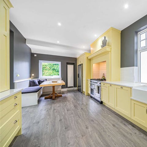 Prepare family feasts in the sunny kitchen